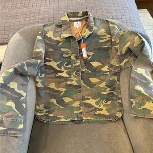 Sundry Kids Camouflage Jean Jacket